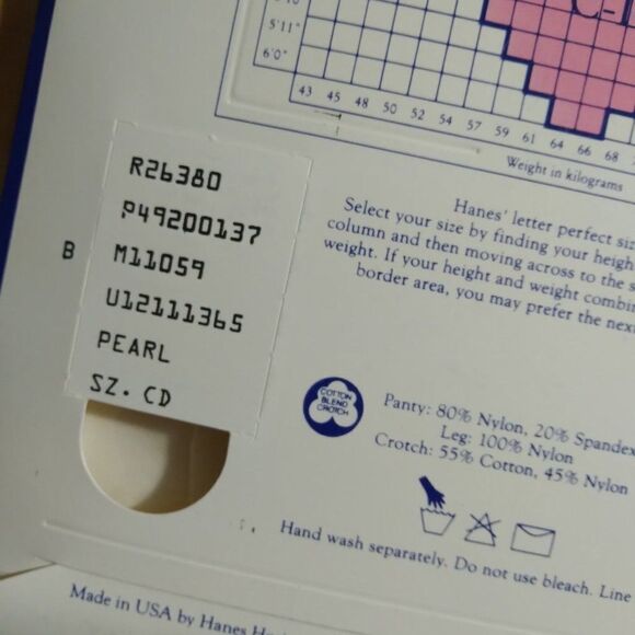NEW DS Vintage Hanes Too! Control Top Pantyhose Style 137 Pearl (5) - Picture 5 of 7